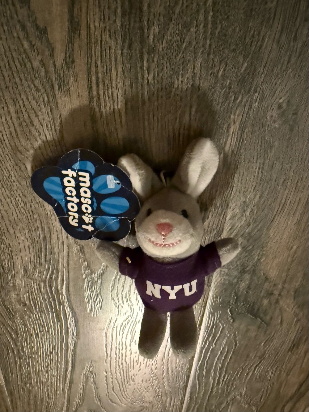 NYU Mascot Plush Bunny Keychain